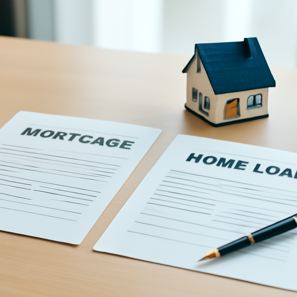 Side-by-side comparison of mortgage loan documents representing conventional and government-backed loan options in Newark Delaware
