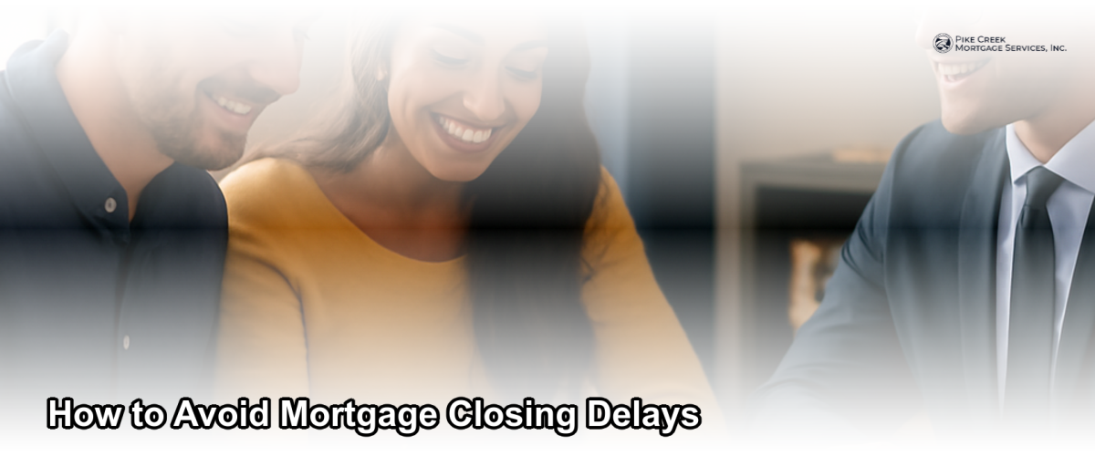 A homebuyer signing mortgage closing documents at a desk with a lender in a professional office setting