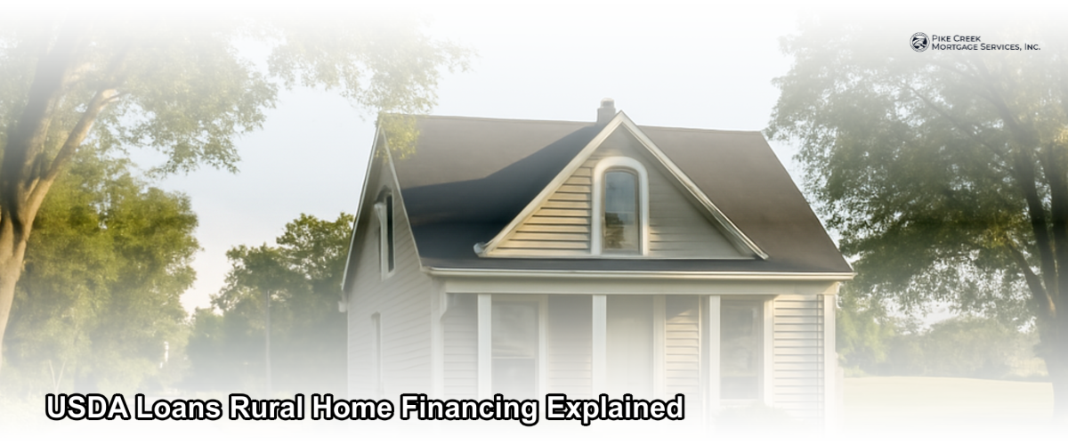 A charming single-family home on a quiet rural road surrounded by green fields and trees, representing USDA-eligible property in Delaware