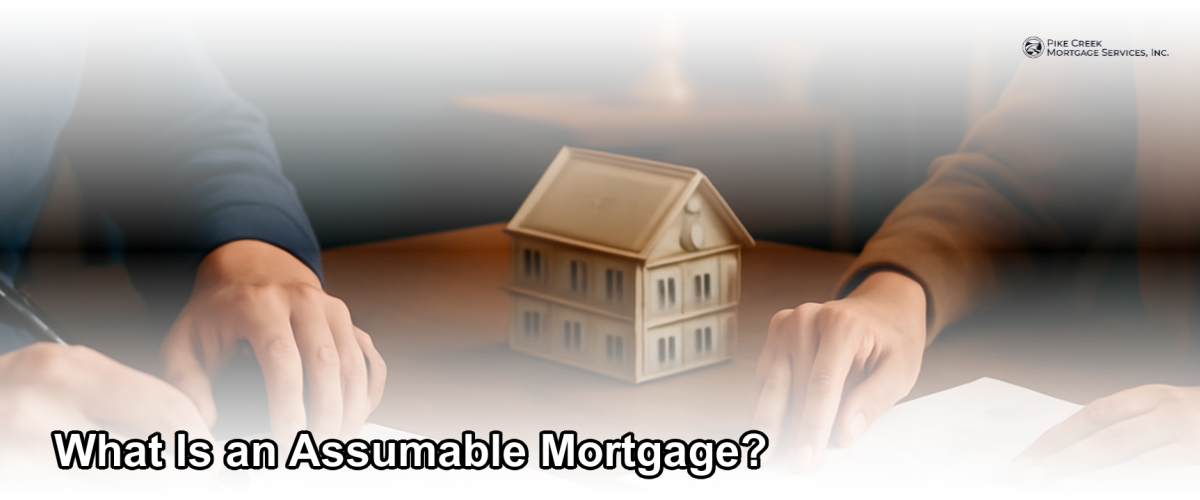 A homebuyer and seller reviewing mortgage documents at a table in a bright Delaware home office setting